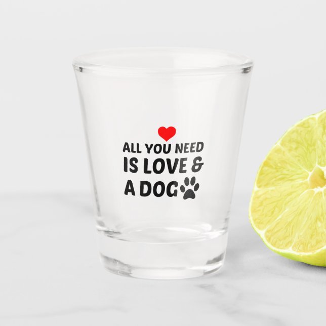 VASO DE CHUPITO PERRO Y AMOR (Anverso)