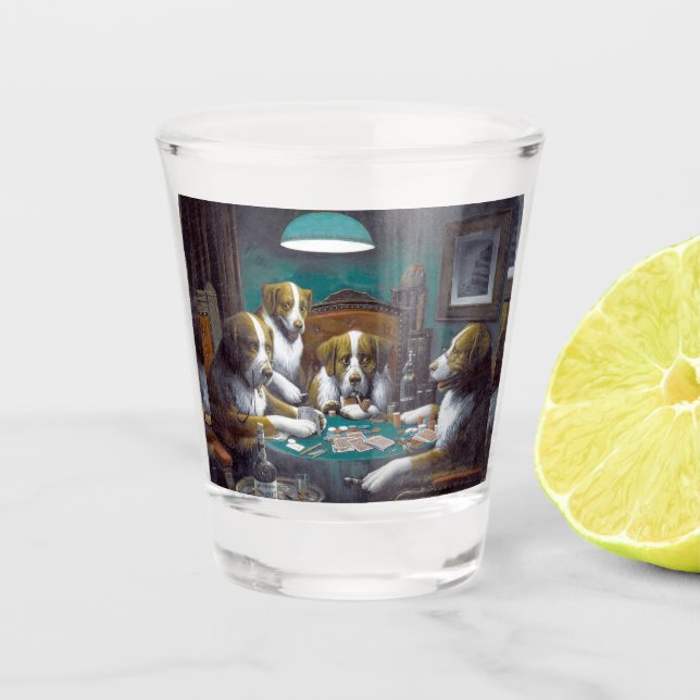 Vaso De Chupito Perros Jugando Poker Cassius Marcellus Coolidge 18 (Anverso)