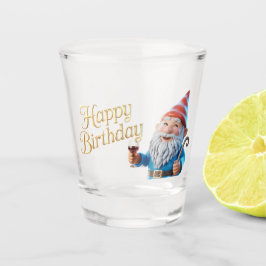 Vaso De Chupito Personaje gráfico de gnomo de cumpleaños feliz