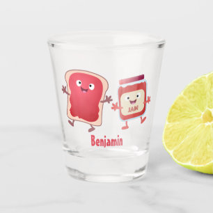 Vaso De Chupito Personajes divertidos de la caricatura sobre pan y