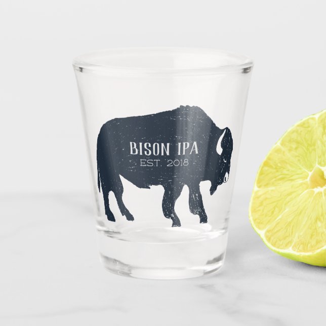Vaso De Chupito Personalizable Bison Silhouette (Anverso)