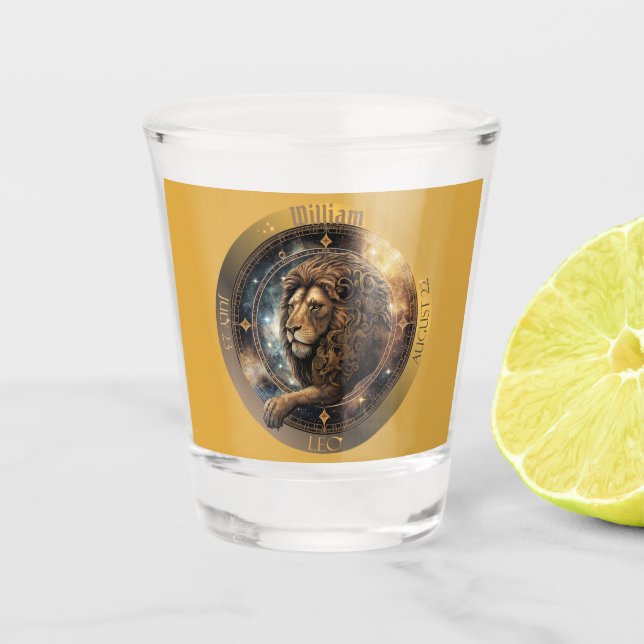 Vaso De Chupito Personalizable Leo Zodiac (Anverso)