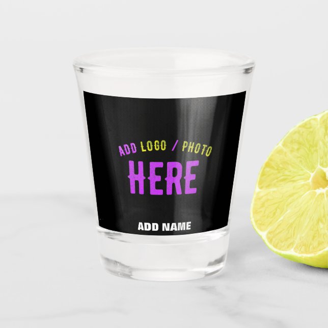 VASO DE CHUPITO PERSONALIZABLE MODERNO ESTILO NEGRO VERIFICADO MAR (Anverso)