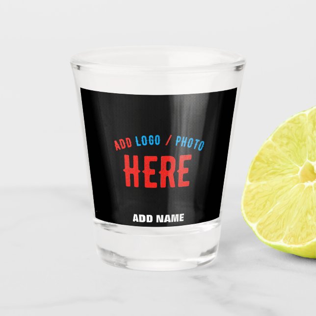 VASO DE CHUPITO PERSONALIZABLE MODERNO ESTILO NEGRO VERIFICADO MAR (Anverso)