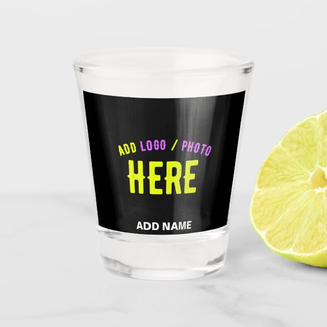VASO DE CHUPITO PERSONALIZABLE MODERNO ESTILO NEGRO VERIFICADO MAR (Anverso)