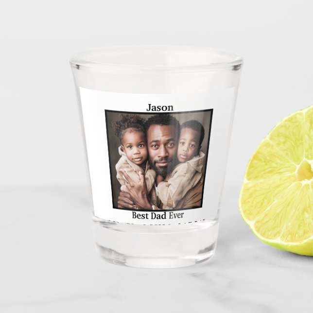 Vaso De Chupito Personalización afroamericana del mejor papá (Anverso)