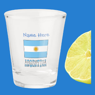 Vaso De Chupito Personalización azul de Argentina y bandera argent