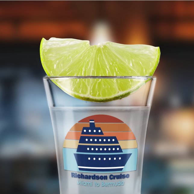 Vaso De Chupito Personalización del Sunset de la familia de crucer (Subido por el creador)