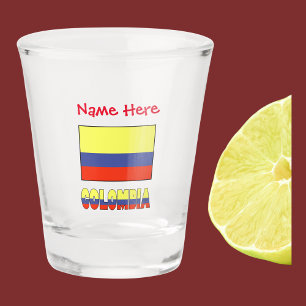 Vaso De Chupito Personalización roja de Colombia y la bandera colo