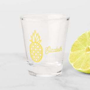Vaso De Chupito Personalizada la piña amarilla tropical