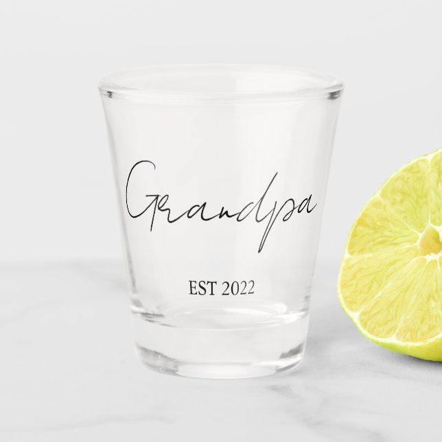 Vaso De Chupito Personalizado "Abuelo Este. [Año]" Vidrio de dispa (Anverso)