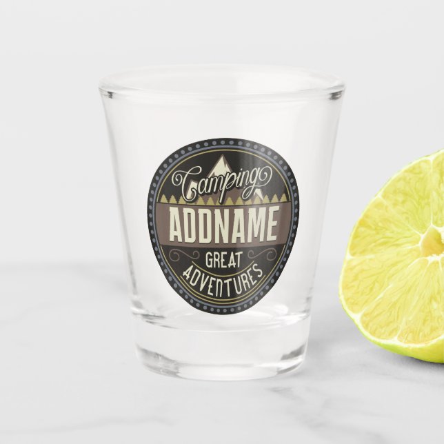 Vaso De Chupito Personalizado AGREGAR NOMBRE Familia Camping Reuni (Anverso)