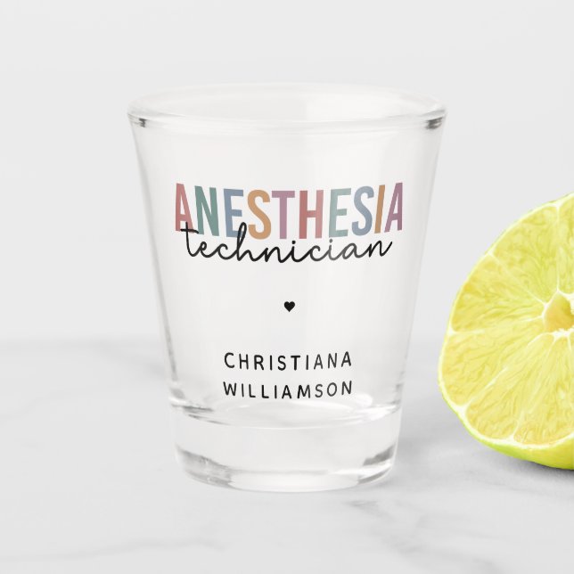 Vaso De Chupito Personalizado Anestesia Técnico Retro Anestesia Te (Anverso)