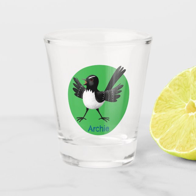 Vaso De Chupito Personalizado australiano Willie Wagtail personali (Anverso)