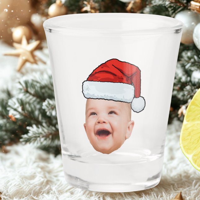 Vaso De Chupito Personalizado Baby Face Foto Santa Hat Navidades (Subido por el creador)