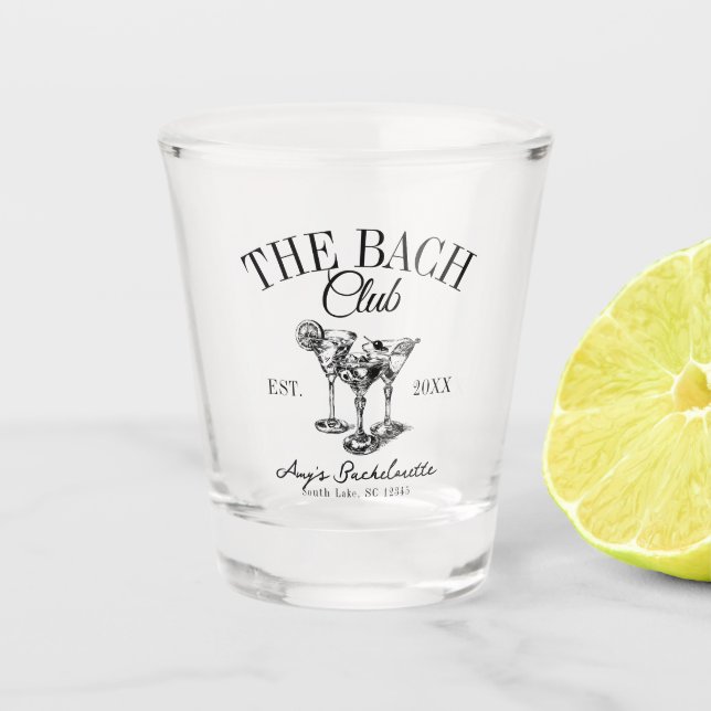 Vaso De Chupito Personalizado Bachelorette El Bach Club La Favor D (Anverso)