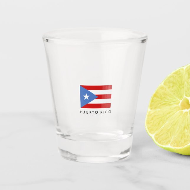 Vaso De Chupito Personalizado, bandera de Puerto Rico (Anverso)