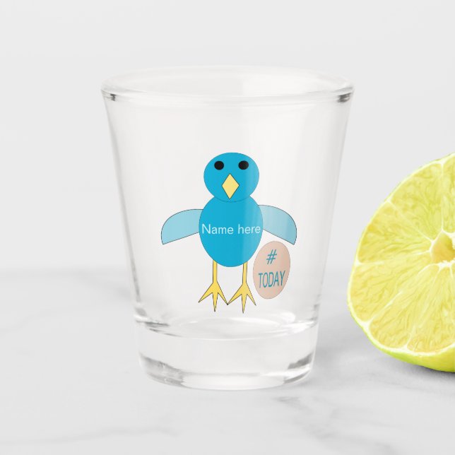 Vaso De Chupito Personalizado Blue Birthday Boy Chick (Anverso)