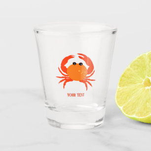 Vaso De Chupito Personalizado cangrejo rojo caliente naranja simpl