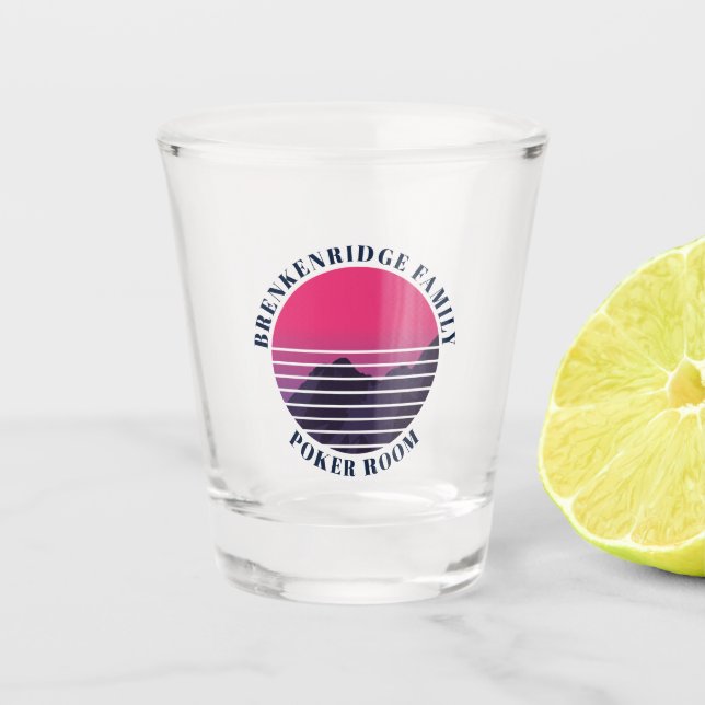 Vaso De Chupito Personalizado de acampada de las montañas Retro Su (Anverso)