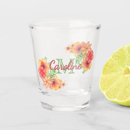 Vaso De Chupito Personalizado de acuarela floral de primavera cúrc