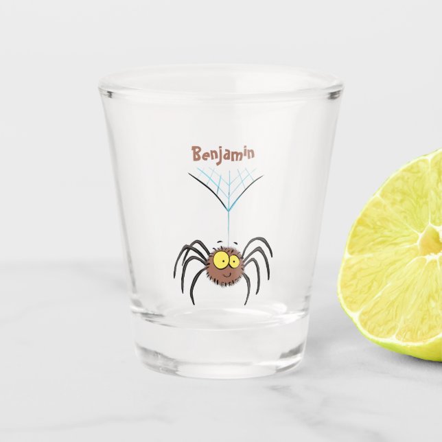 Vaso De Chupito Personalizado de araña suave y adorable (Anverso)