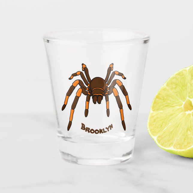 Vaso De Chupito Personalizado de araña tarántula arenosa marrón y  (Anverso)