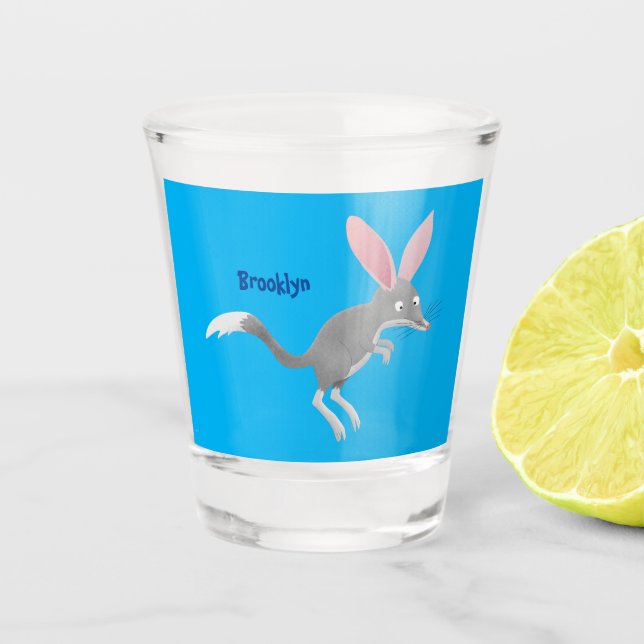 Vaso De Chupito Personalizado de bilby australiano feliz (Anverso)