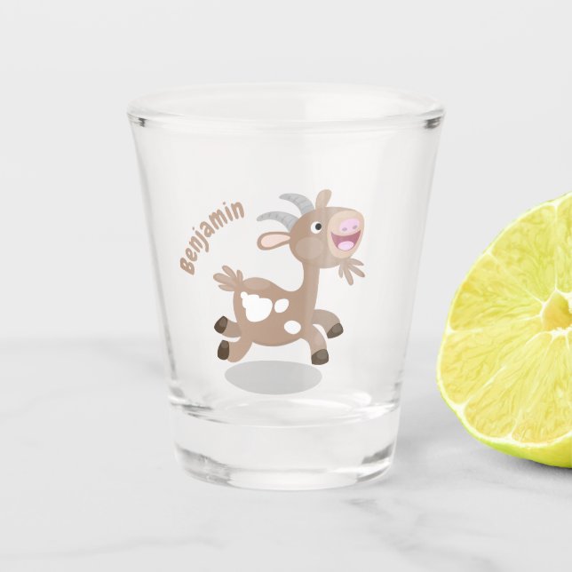 Vaso De Chupito Personalizado de cabra alegre (Anverso)