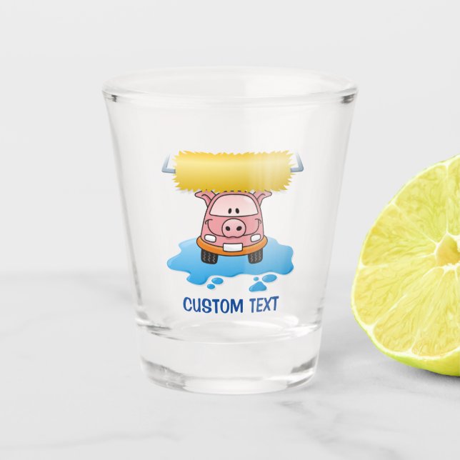 Vaso De Chupito Personalizado de cerdo de lavado de cara (Anverso)