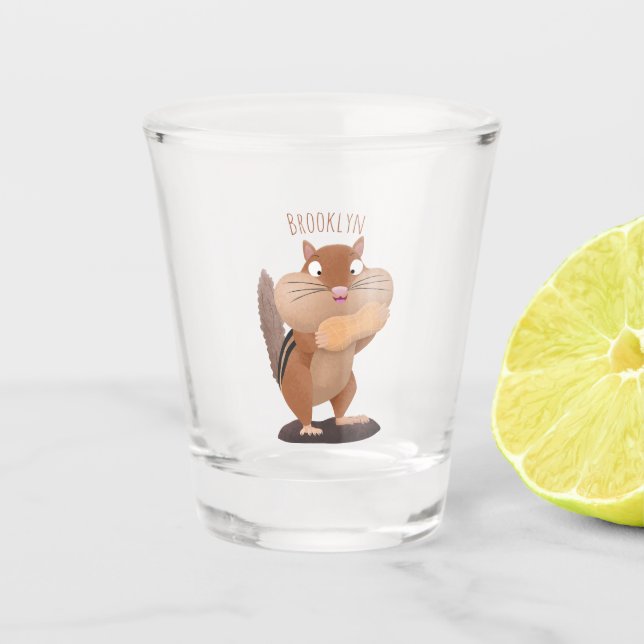 Vaso De Chupito Personalizado de chipmunk de grandes mejillas grac (Anverso)