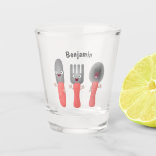 Vaso De Chupito Personalizado de cubertería de bifurcación y cucha