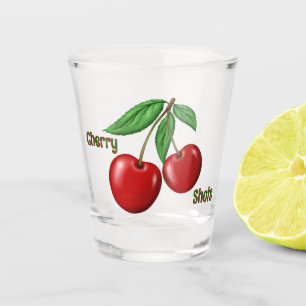 Vaso De Chupito Personalizado de diseño de cerezo rojo