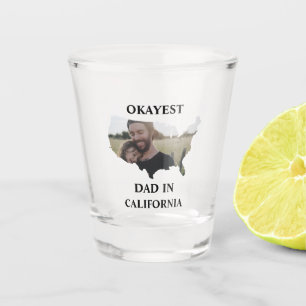 Vaso De Chupito Personalizado de EE.UU. foto Okayest papá Fathers 