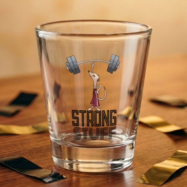 Vaso De Chupito Personalizado de Halterofilia Cute Meerkat Strong  (Subido por el creador)