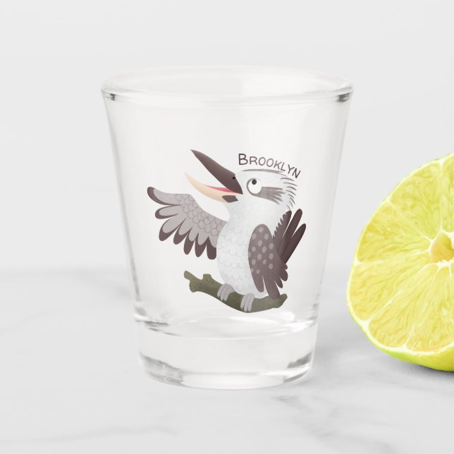 Vaso De Chupito Personalizado de kookaburra gracioso (Anverso)