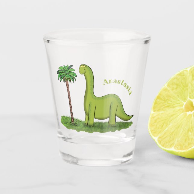 Vaso De Chupito Personalizado de los dinosaurios de brontosauro ve (Anverso)