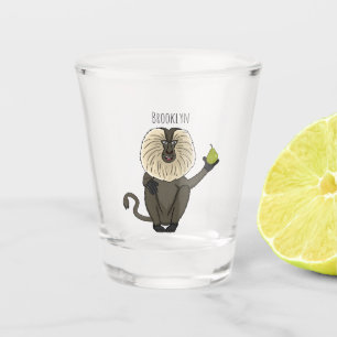 Vaso De Chupito Personalizado de mono de burro con cola de león di