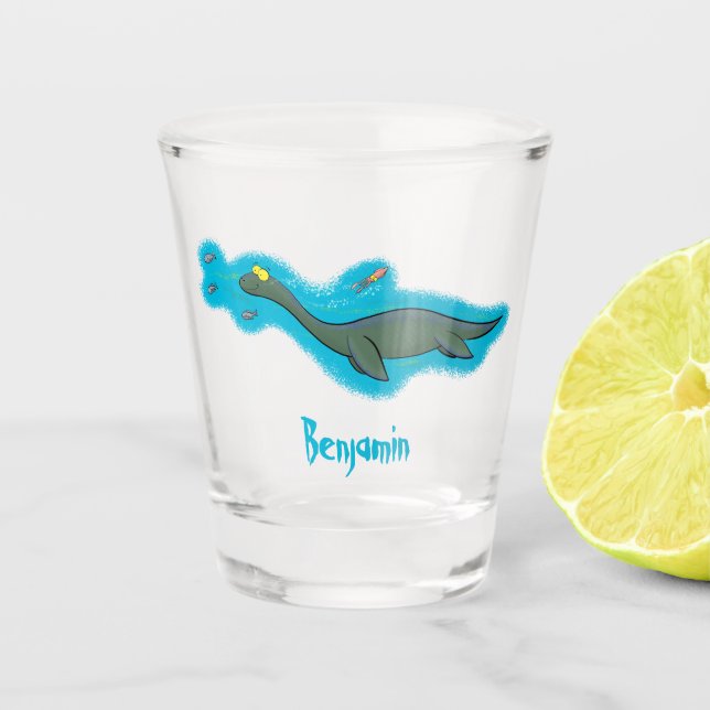 Vaso De Chupito Personalizado de plesiosaurios monstruo del mar (Anverso)