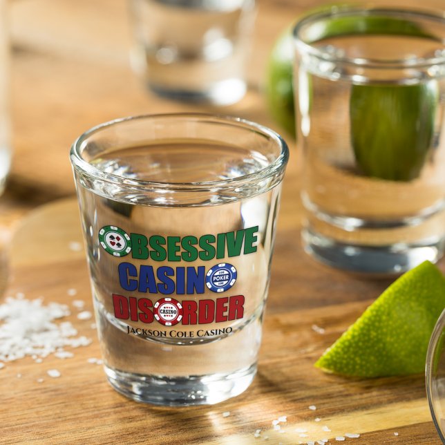 Vaso De Chupito Personalizado de problemas de casino obsesivo grac (Subido por el creador)