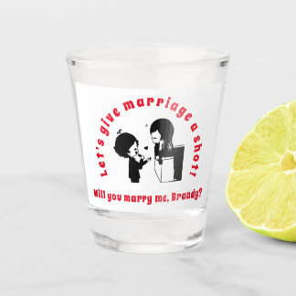 Vaso De Chupito Personalizado de propuesta matrimonial de los barr