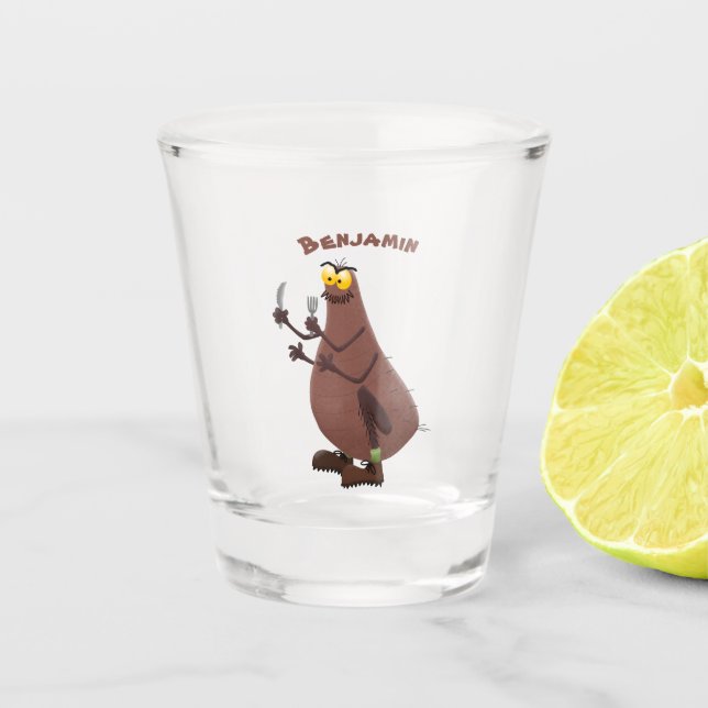 Vaso De Chupito Personalizado de pulgas fea hambrienta (Anverso)