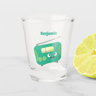 Vaso De Chupito Personalizado de radio retro alegre y gracioso