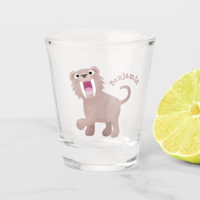 Vaso De Chupito Personalizado de Smilodon del tigre dientes de Cut (Anverso)