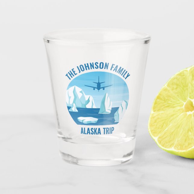 Vaso De Chupito Personalizado de vacaciones de familia Alaska Glac (Anverso)