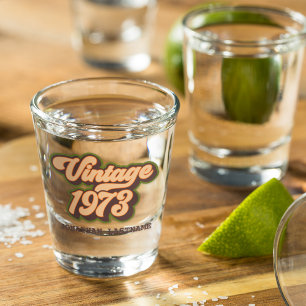 Vaso de chupito personalizado del año de nacimient