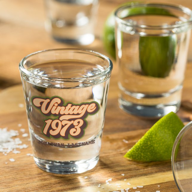 Vaso de chupito personalizado del año de nacimient (Subido por el creador)