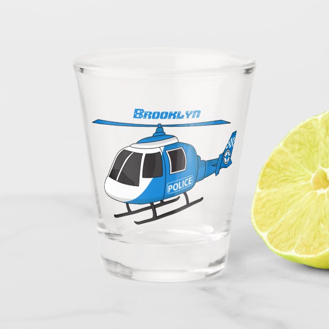 Vaso De Chupito Personalizado del helicóptero del helicóptero del  (Anverso)