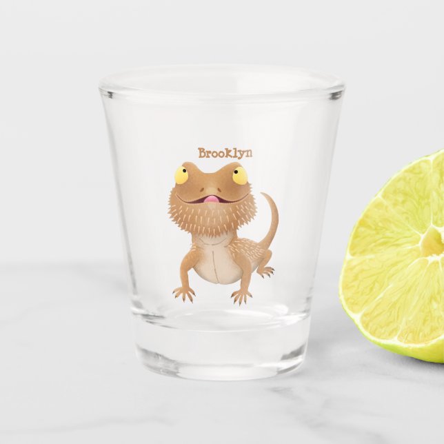 Vaso De Chupito Personalizado del lagarto de dragón barbudo (Anverso)