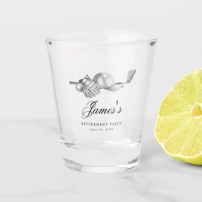 Vaso De Chupito Personalizado del partido de retiro de golf (Anverso)